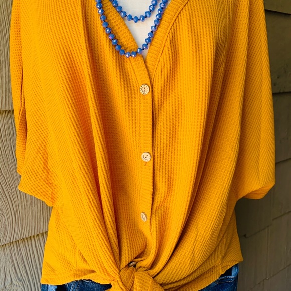 Ochre Waffle Knit Top - Picture 3 of 9